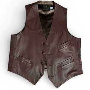 Reed Sportswear Vintage Men's Brown Leather‎ Vest